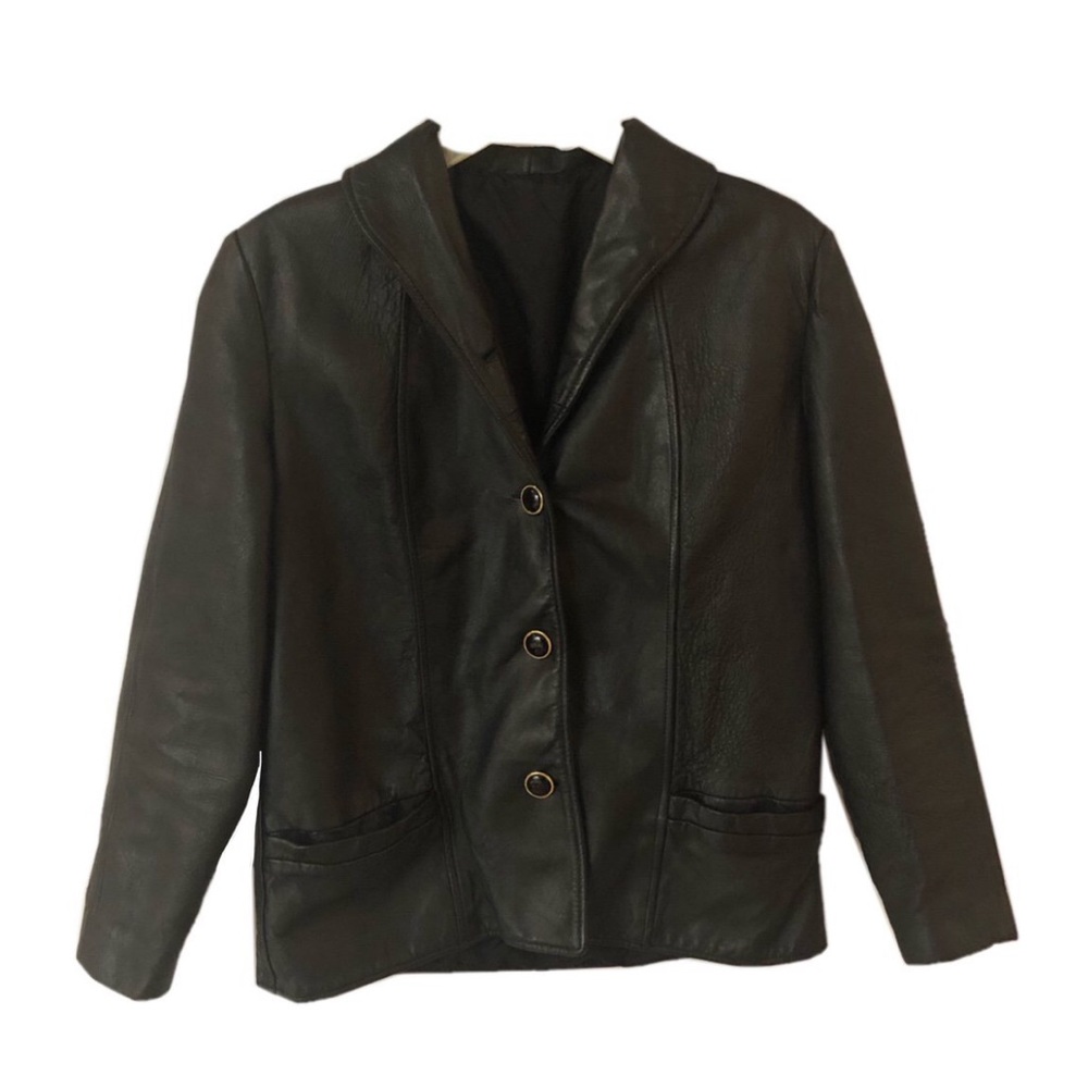 Black leather jacket